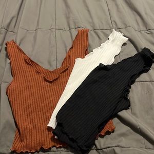 Ruffled edge crop tops from shein